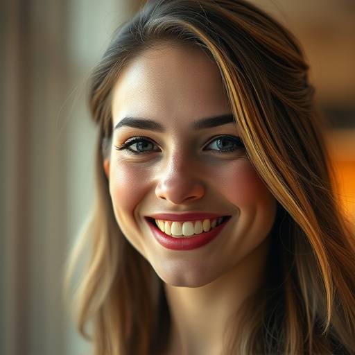 Retrato artístico de uma mulher sorrindo